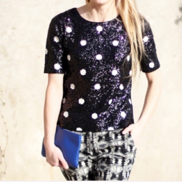 sequin polka dot top